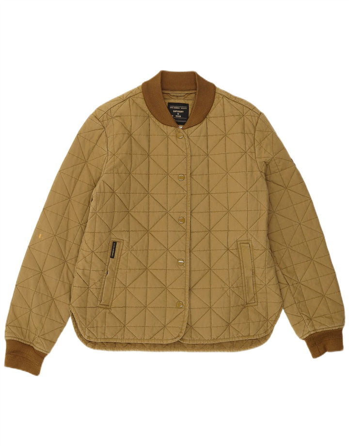Superdry Chaqueta Acolchada Mujer UK 10 Small Algodón Caqui