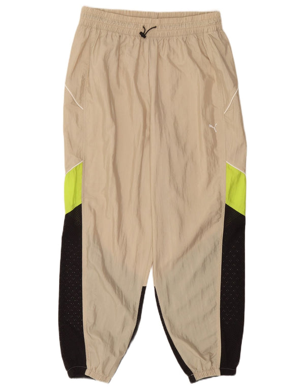 Puma Pantalones de chándal para mujer Joggers UK 40 Large Beige Colourblock