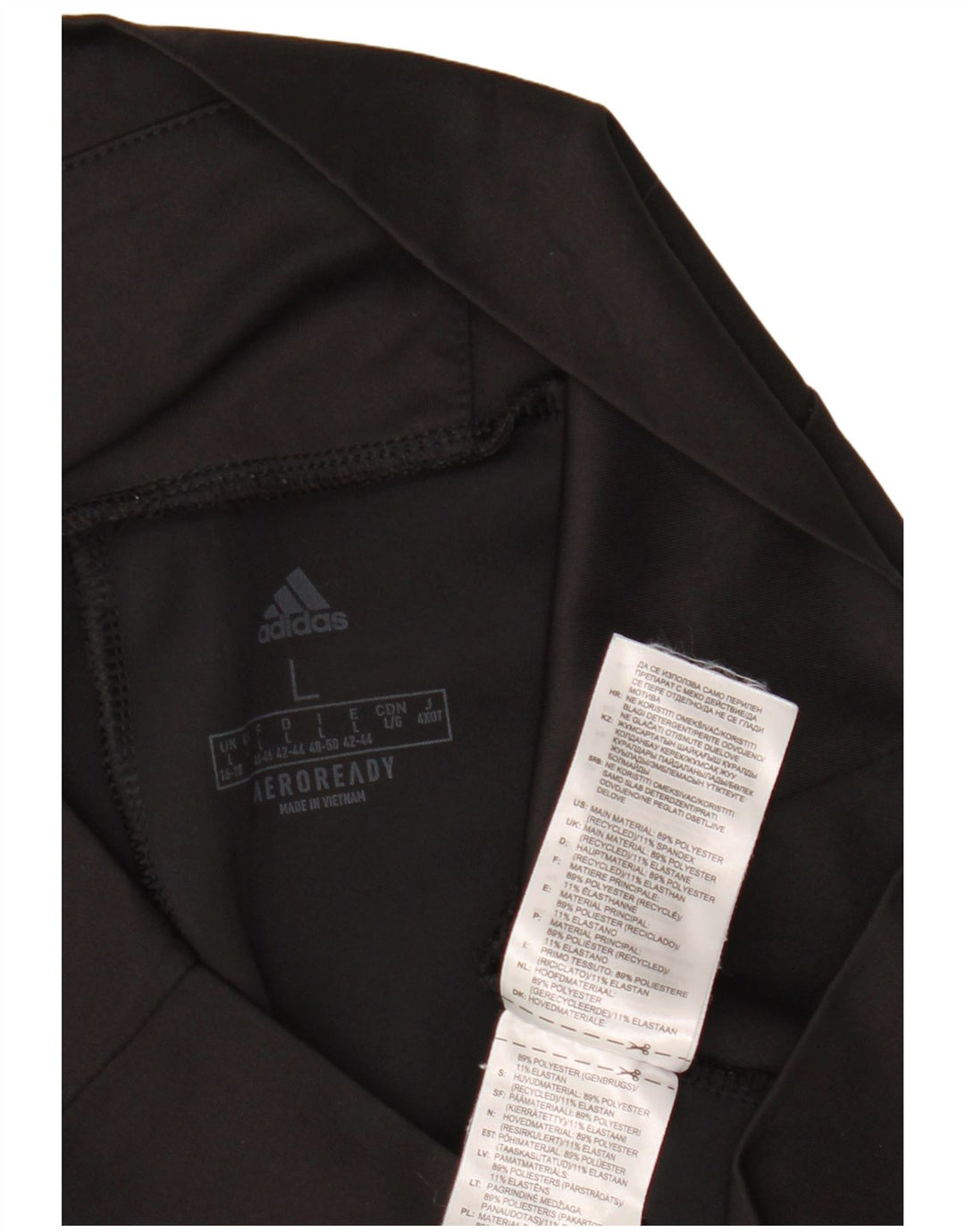 ADIDAS Mujer Aeroready Leggings UK 16/18 Grande Negro Poliéster
