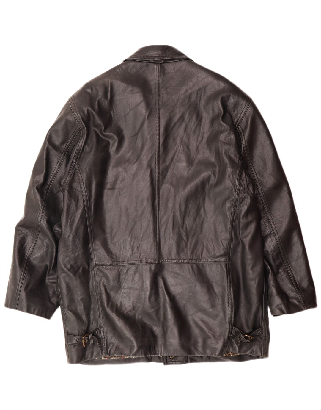 VINTAGE Chaqueta de cuero para hombre IT 54 2XL Cuero negro