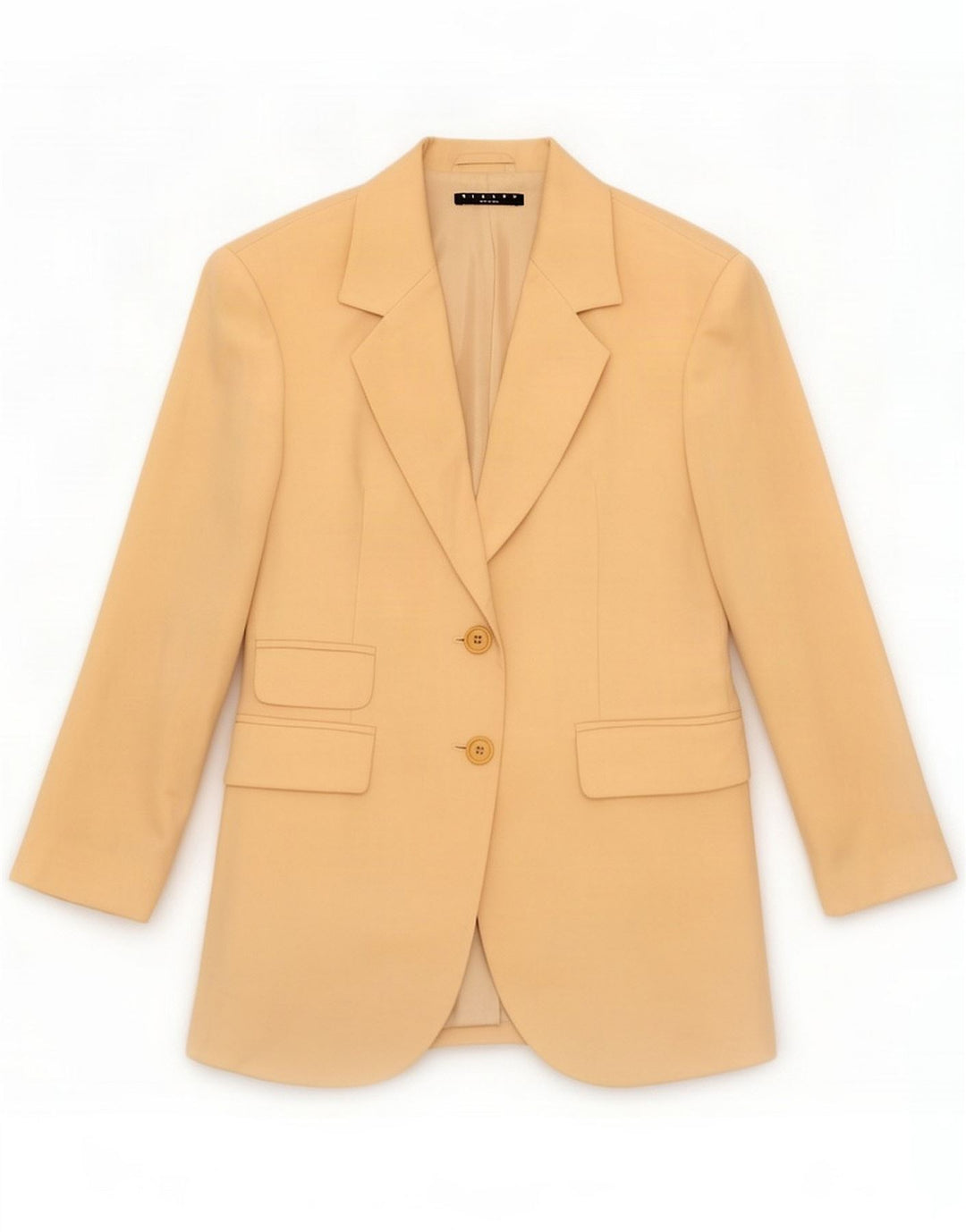 Chaqueta tipo blazer de 2 botones para mujer Sisley IT 40 Small Beige Lana virgen