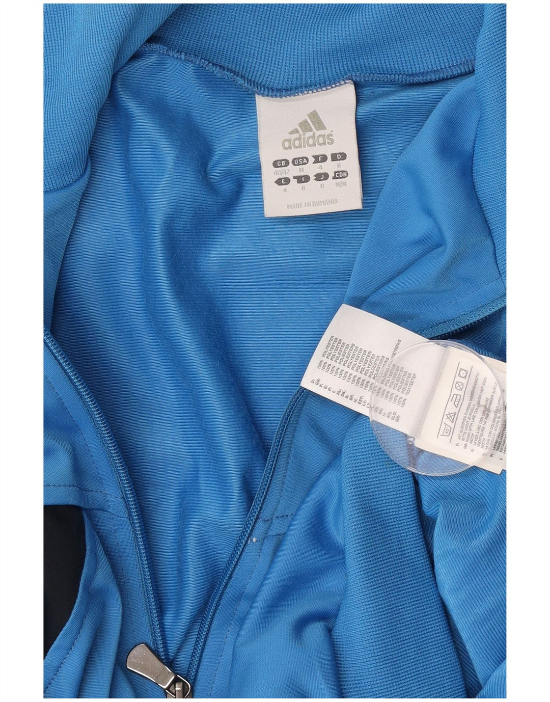 Adidas - Chaqueta de chándal para hombre, talla 40/42, color azul medio, poliéster