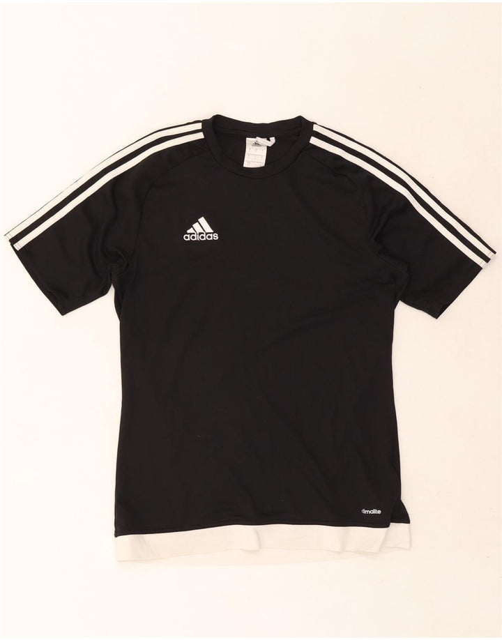 Adidas Hombre Climalite Camiseta Top Pequeño Negro Colorblock Poliéster