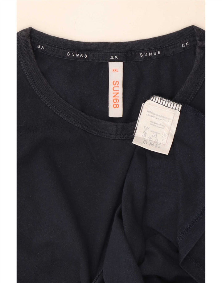 Sun68 Camiseta para hombre Top 2XL Azul marino Algodón