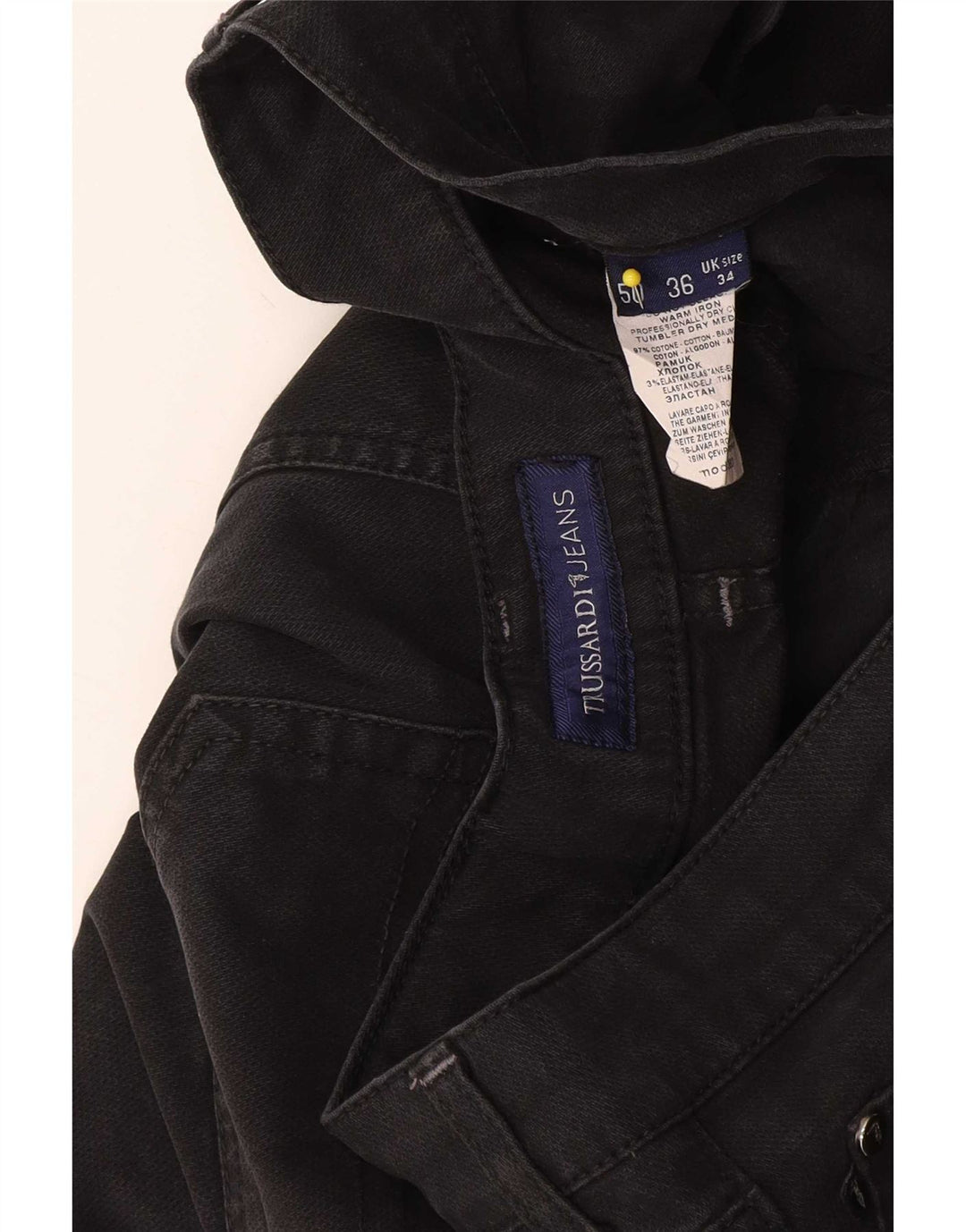 Vaqueros Trussardi Hombre Cropped W36 L26 Algodón Negro