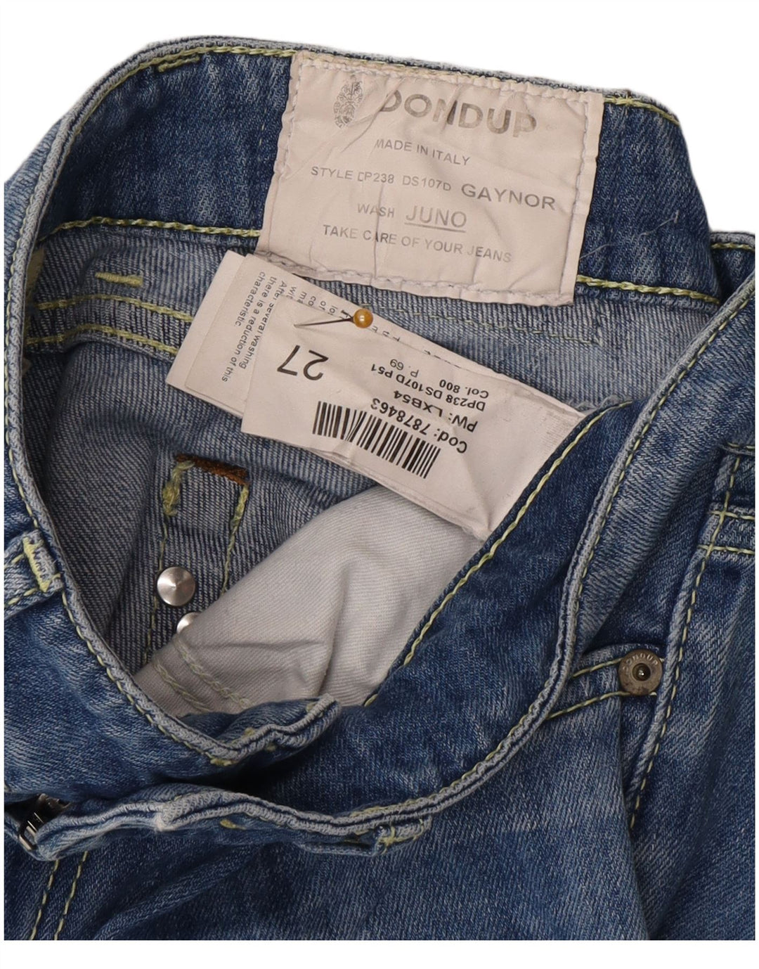 Vaqueros Dondup Mujer Slim W27 L29 Algodón Azul