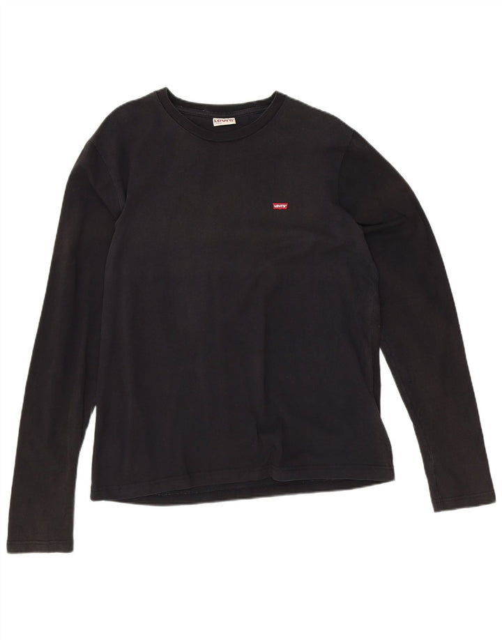 LEVI'S Mens Top Long Sleeve Large Black Cotton