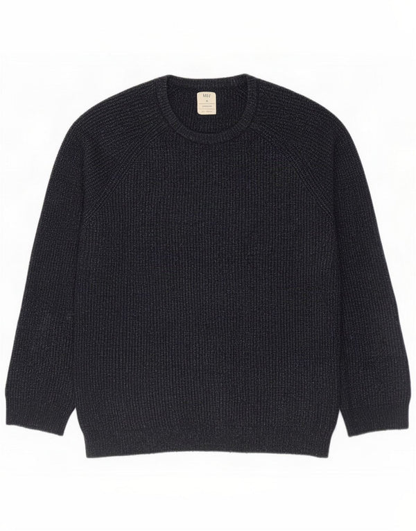 Marks & Spencer Suéter tipo jersey con cuello redondo para hombre XL Azul marino Acrílico moteado
