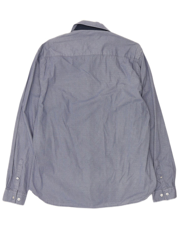 Pierre Cardin Camisa Slim Fit Hombre XL Algodón Geométrico Azul