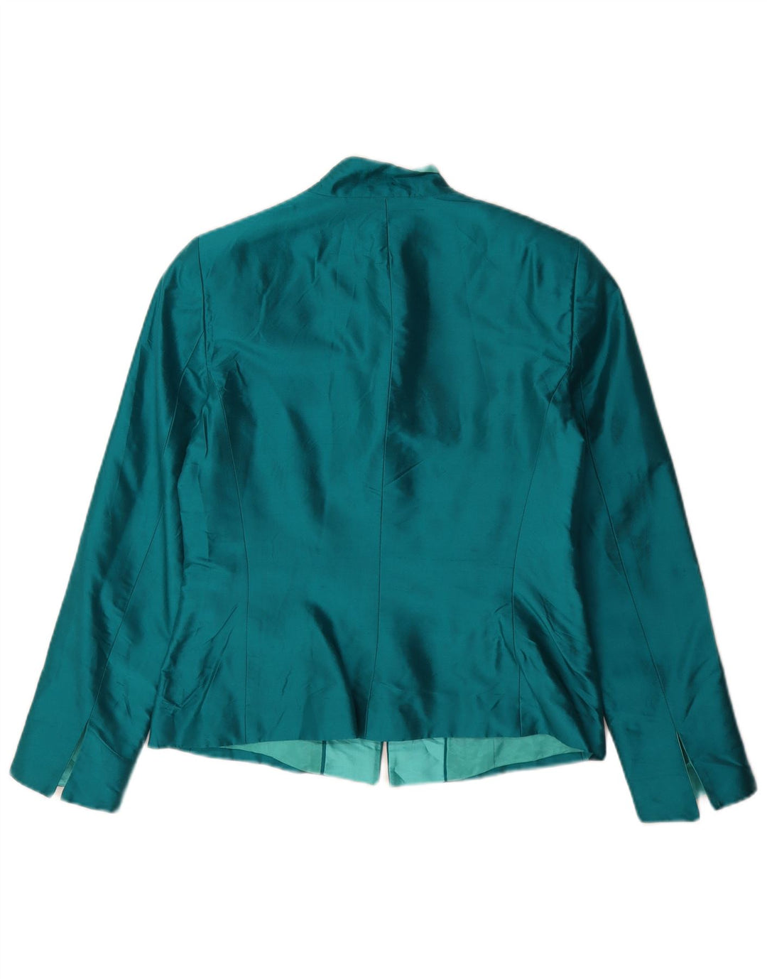 Luisa Spagnoli Chaqueta tipo blazer con cremallera completa para mujer IT 44 Seda verde medio