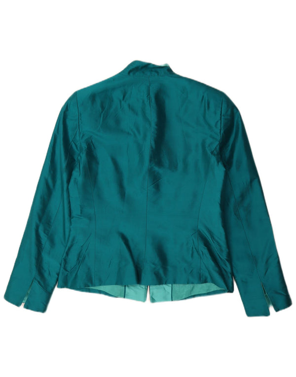 Luisa Spagnoli Chaqueta tipo blazer con cremallera completa para mujer IT 44 Seda verde medio