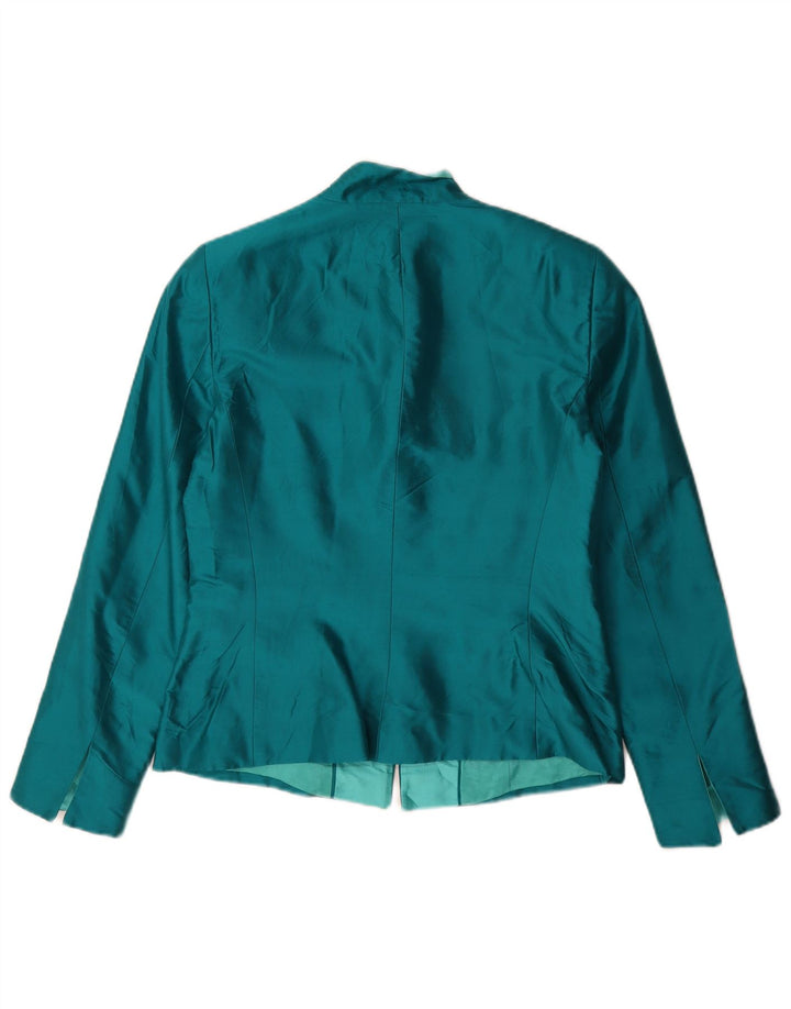 Luisa Spagnoli Chaqueta tipo blazer con cremallera completa para mujer IT 44 Seda verde medio