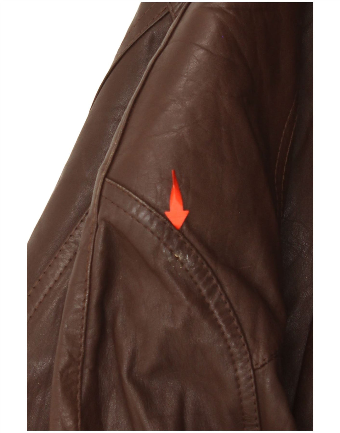 VINTAGE Abrigo de cuero para mujer Reino Unido 14 Marrón grande