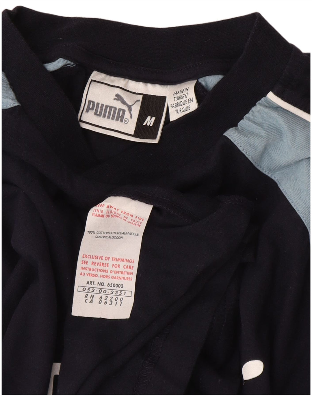 Puma Camiseta gráfica para hombre Top Medium Azul marino Colorblock Algodón