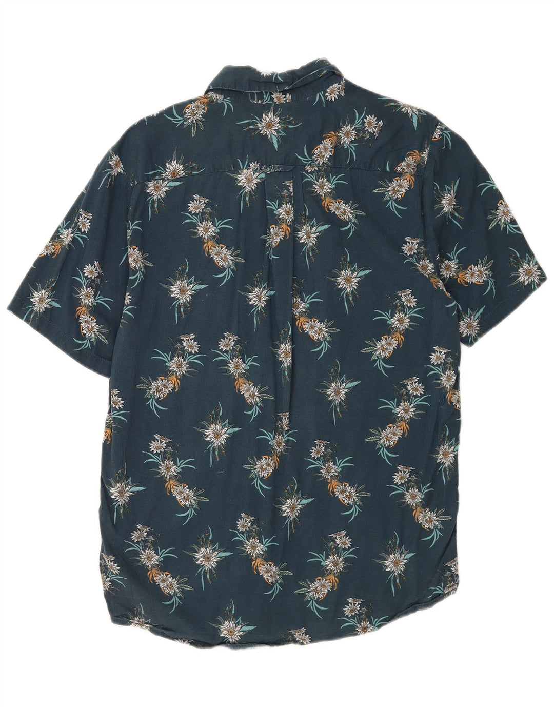 Camisa Volcom de corte clásico de manga corta de algodón floral azul medio para hombre