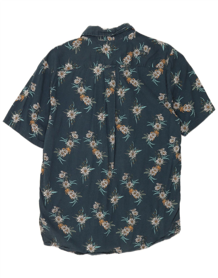 Camisa Volcom de corte clásico de manga corta de algodón floral azul medio para hombre