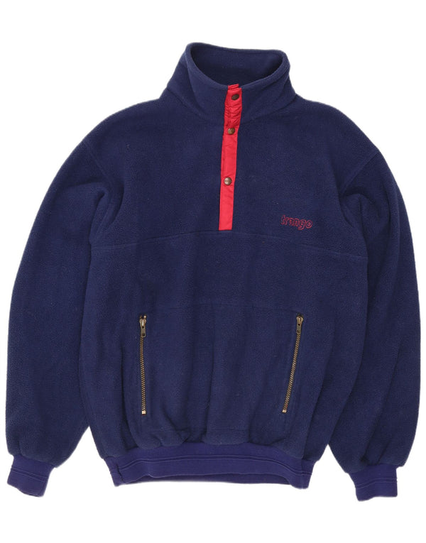 Malden Jersey de forro polar con cuello y botones para hombre, talla grande, azul