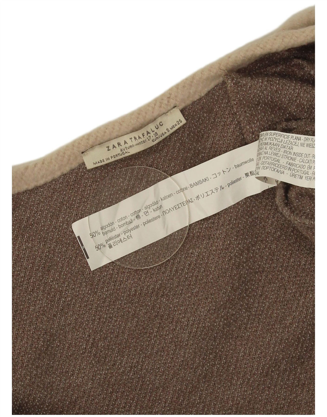 Zara Mujer Suéter Cárdigan Abierto Largo De Gran Tamaño UK 10 Small Marrón