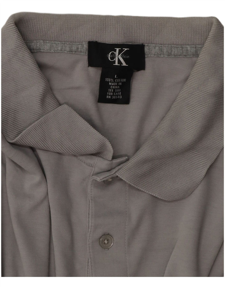 CALVIN KLEIN Polo para hombre grande gris algodón