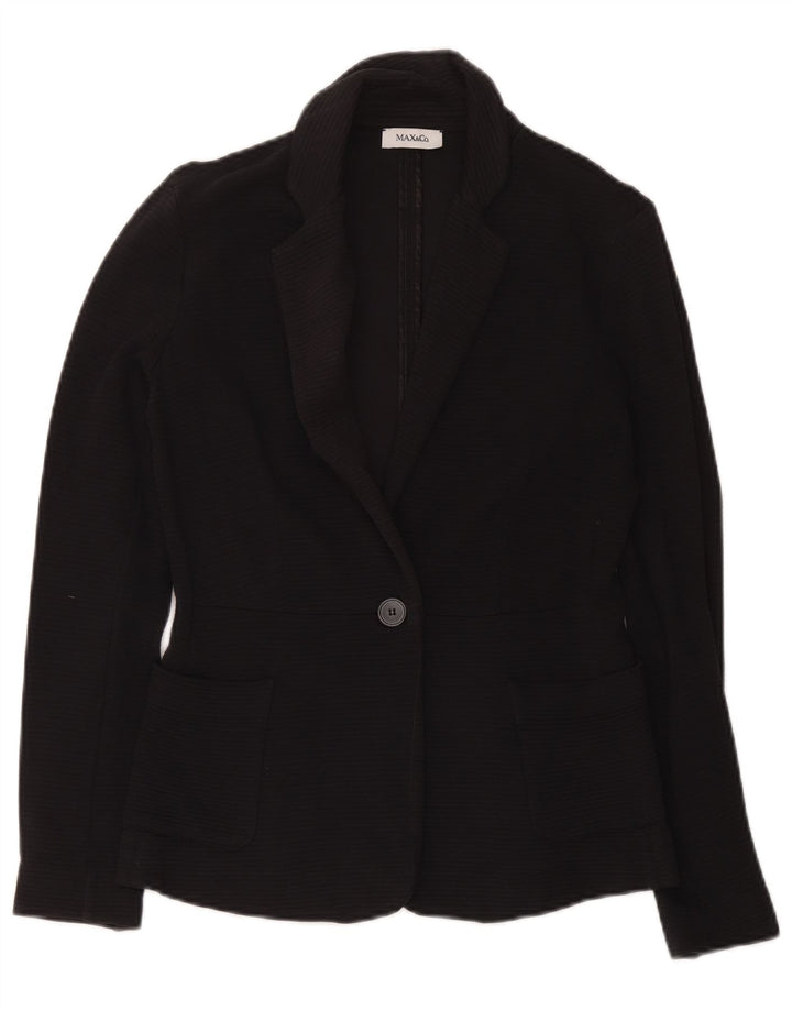 Max & Co. Chaqueta tipo blazer con 1 botón para mujer, talla 44, talla M, color negro
