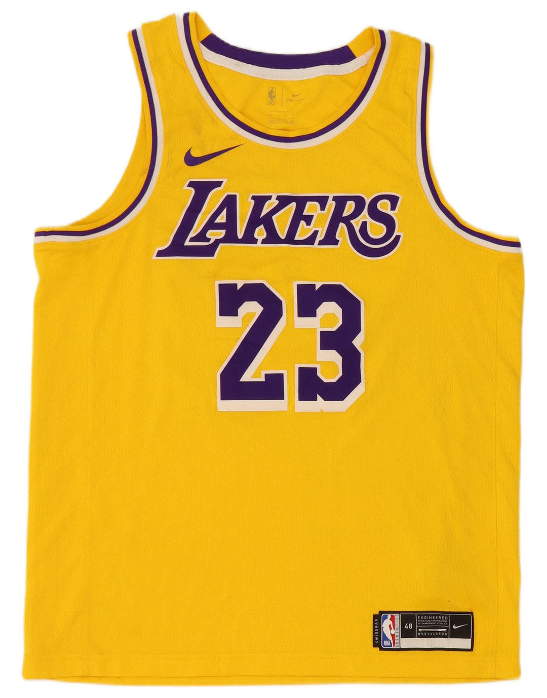 Nike Mens Lakers Graphic Vest Top Grande Poliéster Amarillo