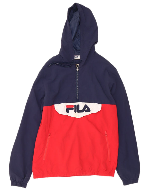 Fila Mens Graphic Hooded Chándal Top Chaqueta Small Azul Marino Colorblock