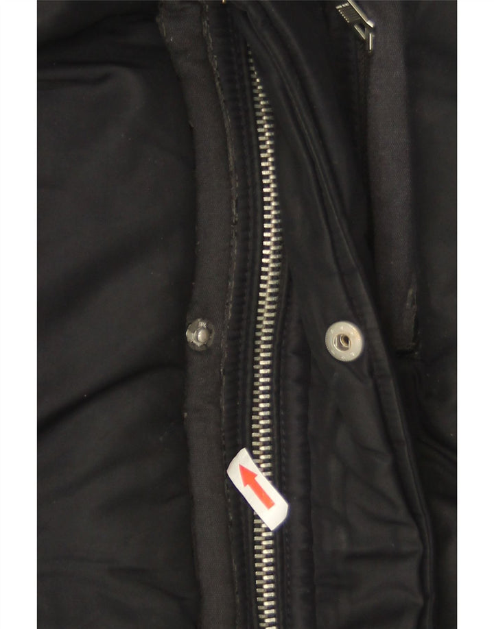 Zara Chaqueta Bomber Con Capucha Para Hombre UK 40 Grande Poliéster Azul Marino