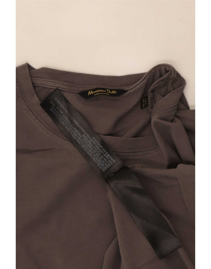 Massimo Dutti Camiseta Hombre Manga Larga XL Gris Algodón