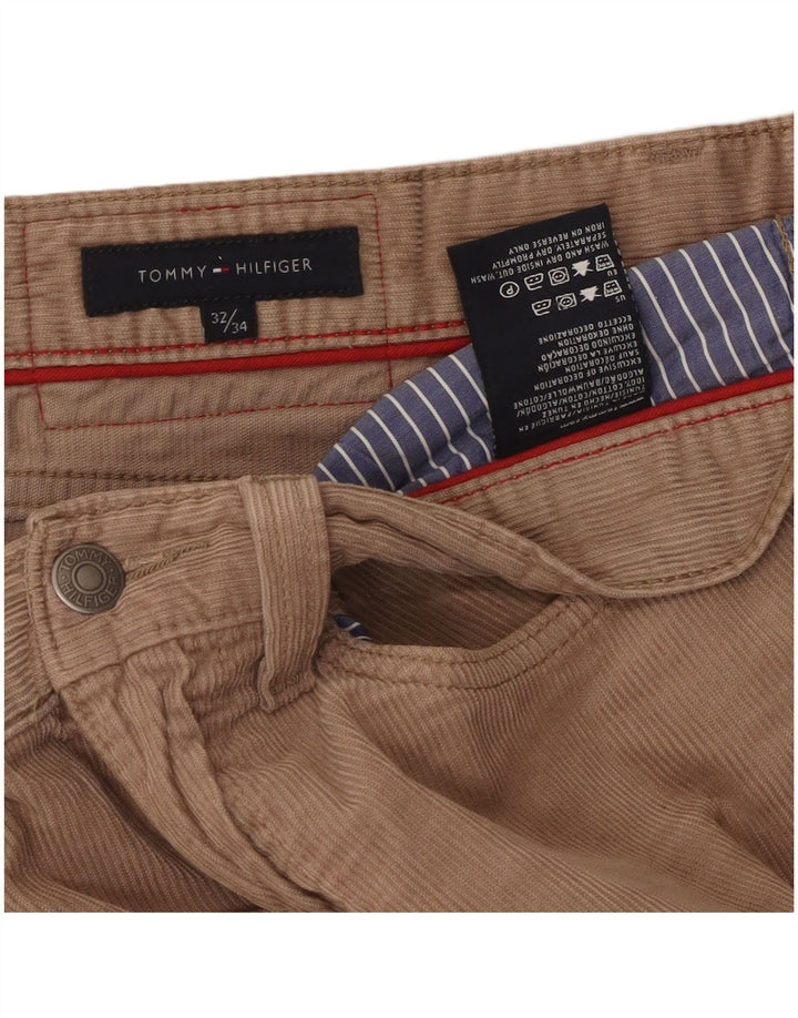 TOMMY HILFIGER Pantalones rectos de pana para hombre W32 L34 Algodón beige