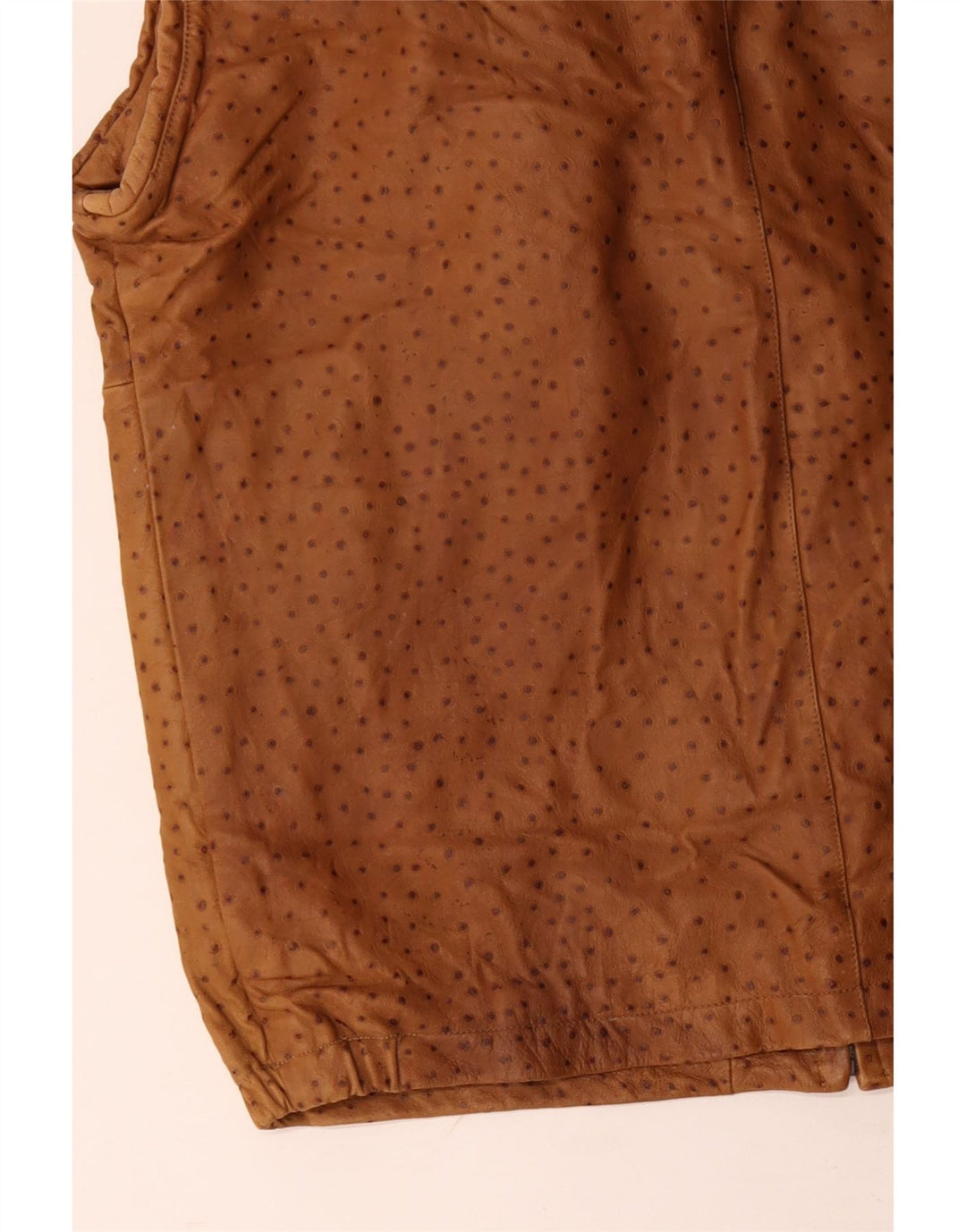 VINTAGE Chaleco de cuero para hombre IT 56 3XL Marrón manchado