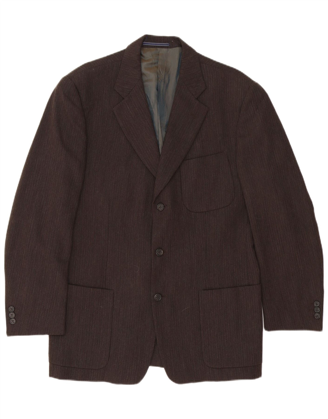 Chaqueta tipo blazer de 3 botones para hombre Trussardi IT 50 Large Acetato de rayas marrón