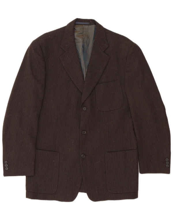 Chaqueta tipo blazer de 3 botones para hombre Trussardi IT 50 Large Acetato de rayas marrón
