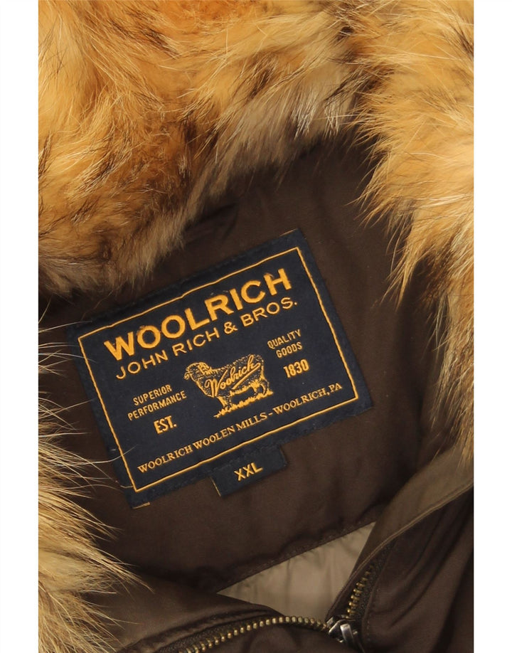 Woolrich Abrigo acolchado para mujer UK 20 2XL Algodón caqui