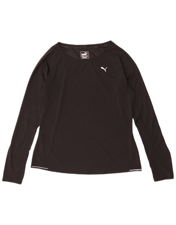 Puma - Camiseta de manga larga para mujer, talla 40, talla grande, poliéster negro