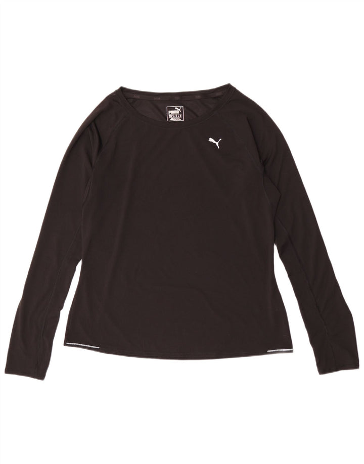 Puma - Camiseta de manga larga para mujer, talla 40, talla grande, poliéster negro
