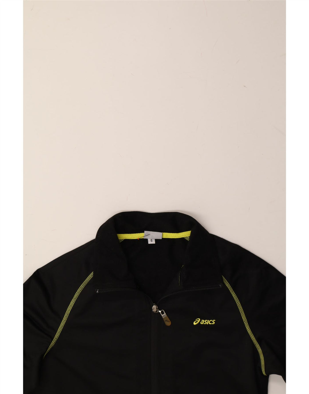 ASICS Womens Tracksuit Top Jacket UK 10 Small Black Polyester Vintage Asics and Second-Hand Asics from Messina Hembry 