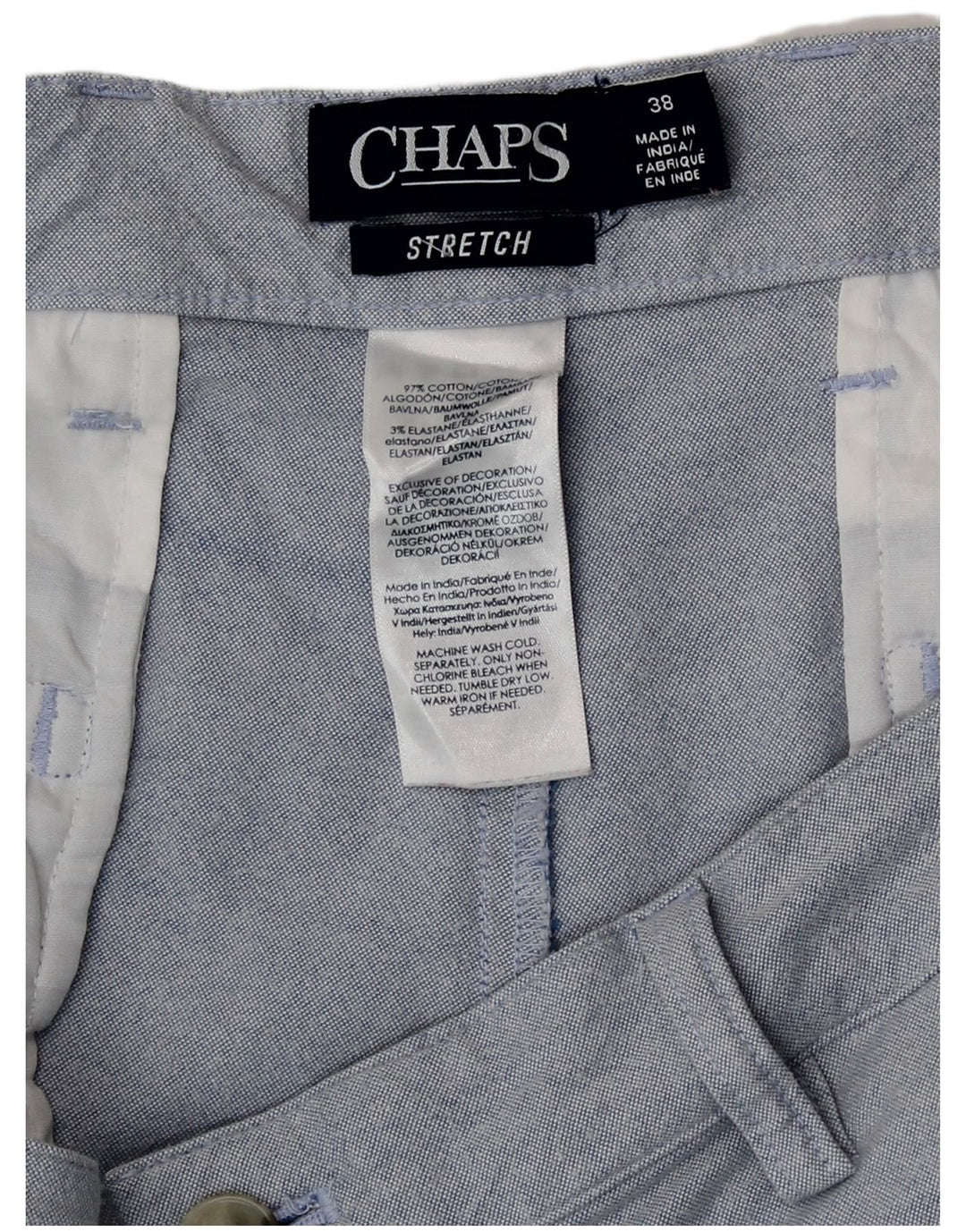 Chaps Pantalones cortos chinos para hombre W38 XL Algodón azul