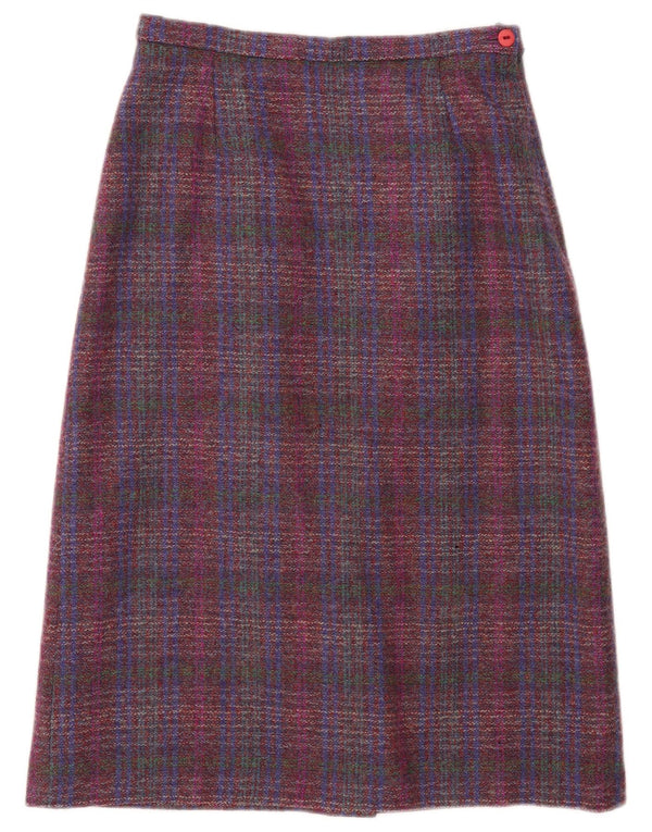 Pitlochry Falda midi para mujer UK 14 Medium W30 Lana a cuadros multicolor