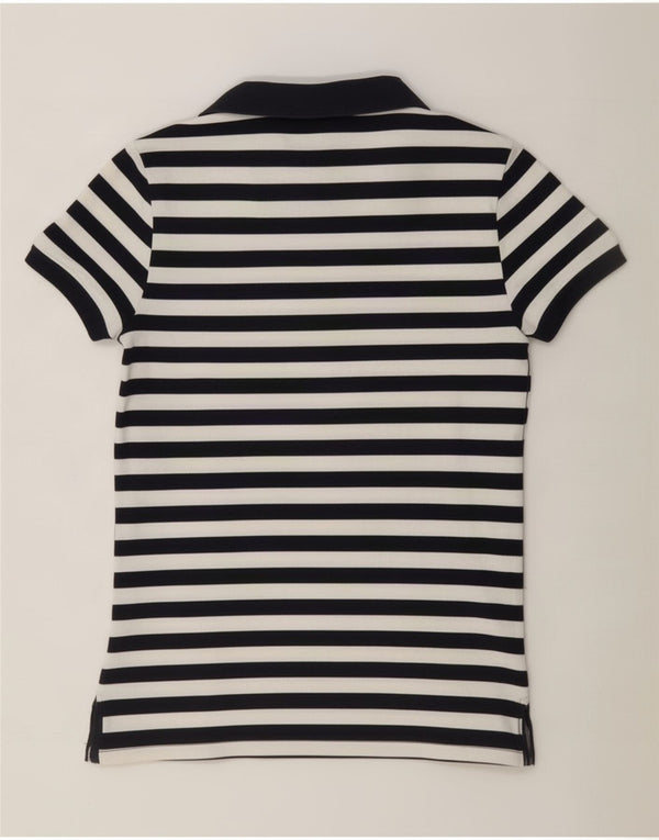Puma Polo para mujer UK 10 Small White Stripe Cotton