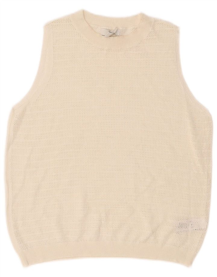 Marks & Spencer Camiseta sin mangas para mujer UK 12 Mediano Blanco Roto Poliéster