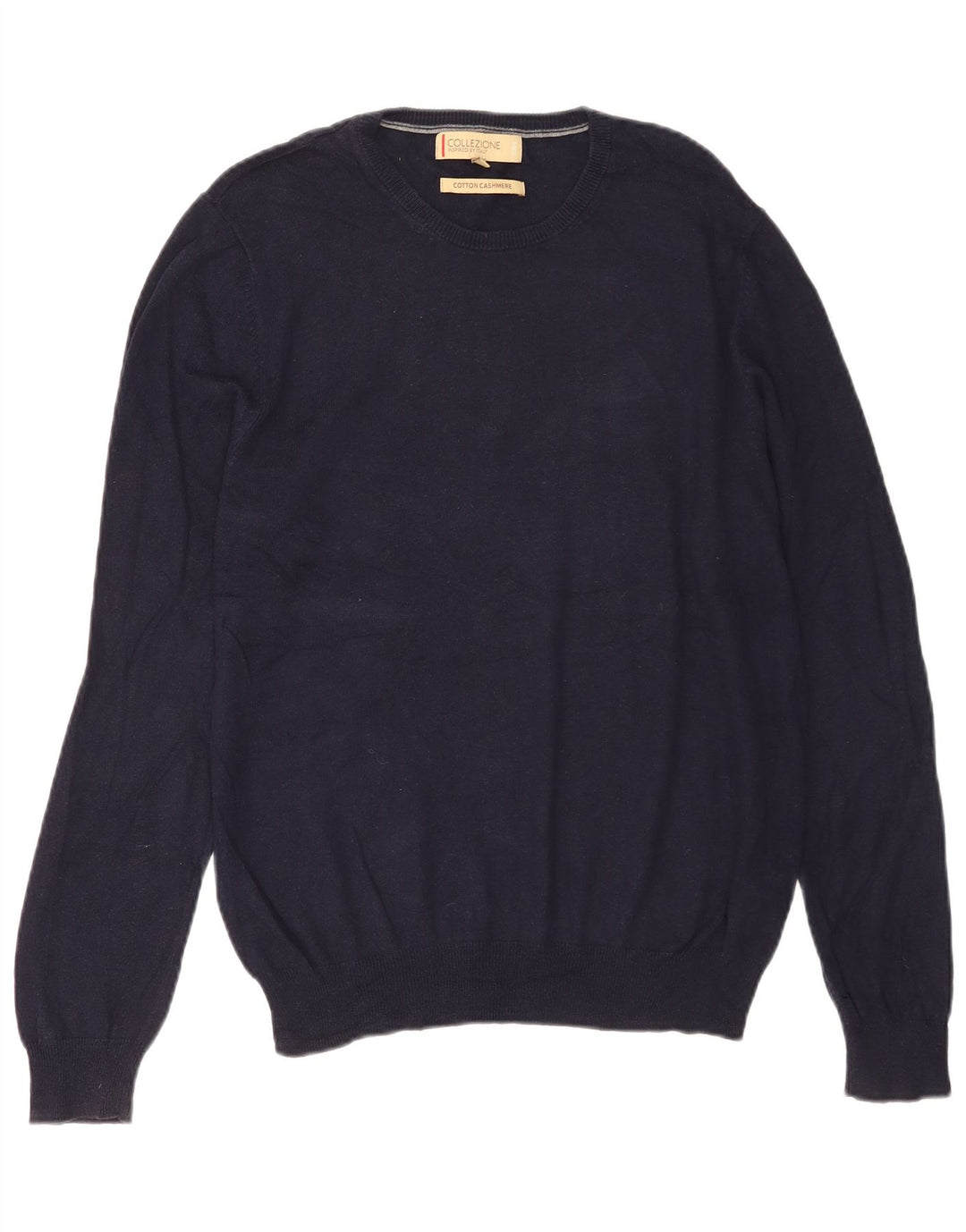 Marks & Spencer Jersey de cuello redondo para hombre de algodón azul marino mediano