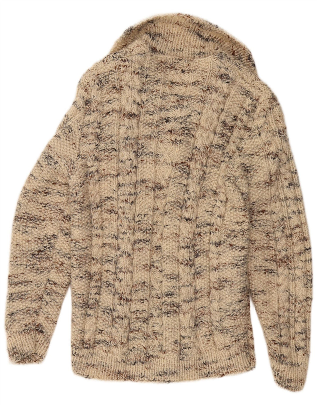 VINTAGE Suéter Cárdigan para Mujer Reino Unido 12 Medio Beige Flecked