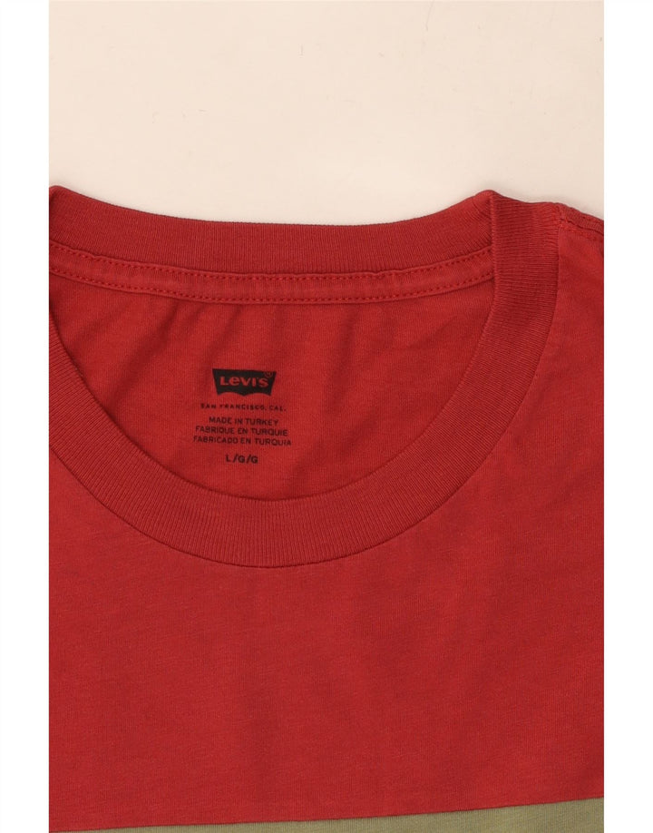 LEVI'S Camiseta gráfica para hombre Top grande rojo color block