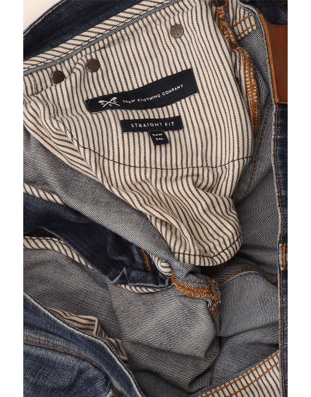 Crew Clothing Vaqueros rectos para hombre W34 L34 Azul