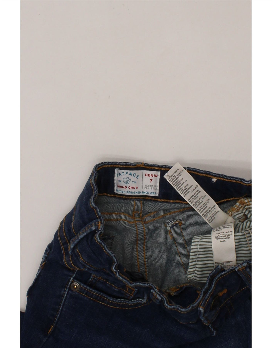 FAT FACE Boys Slim Jeans 6-7 Years W20 L20 Blue Cotton
