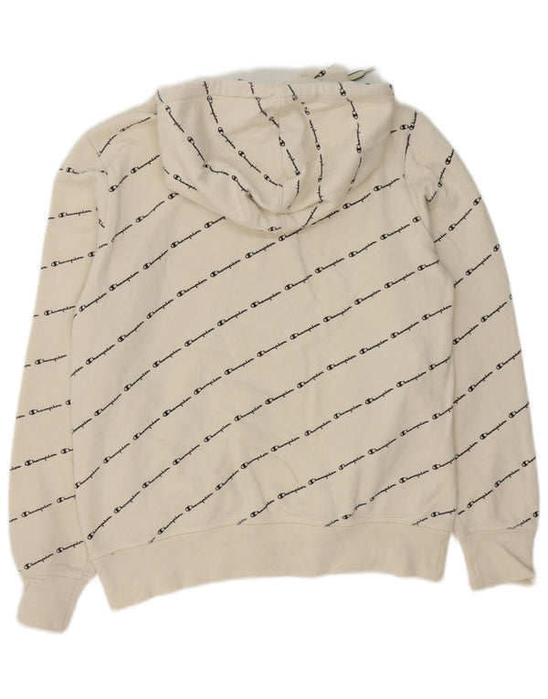Champion Sudadera con capucha gráfica para mujer UK 14 Medium White Cotton