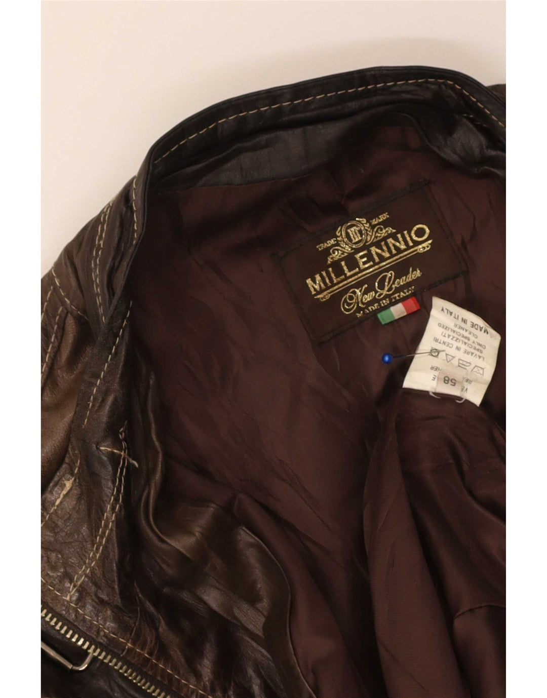 Vintage chaqueta de cuero para hombre Reino Unido 40 cuero marrón grande