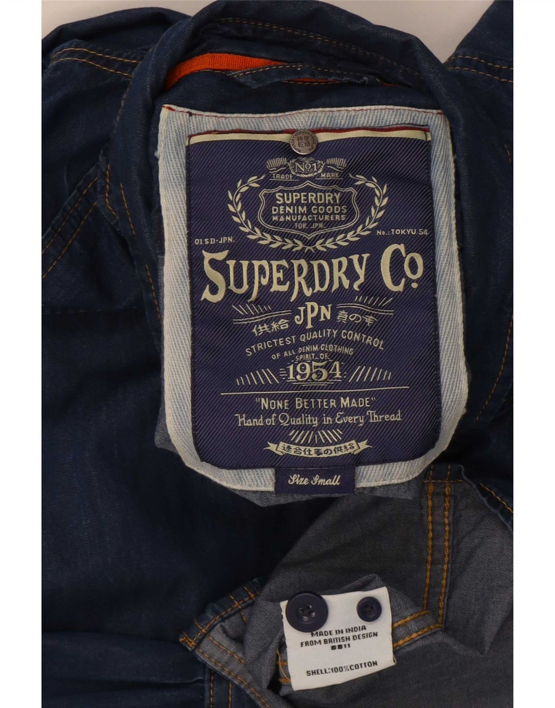 Superdry Camisa Vaquera De Algodón Azul Pequeño Para Hombre
