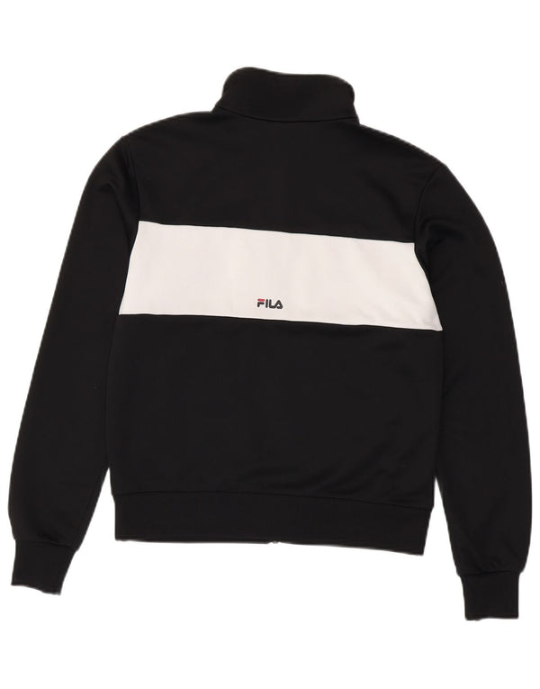 Fila Chaqueta de chándal gráfica para mujer UK 6 XS Black Colourblock