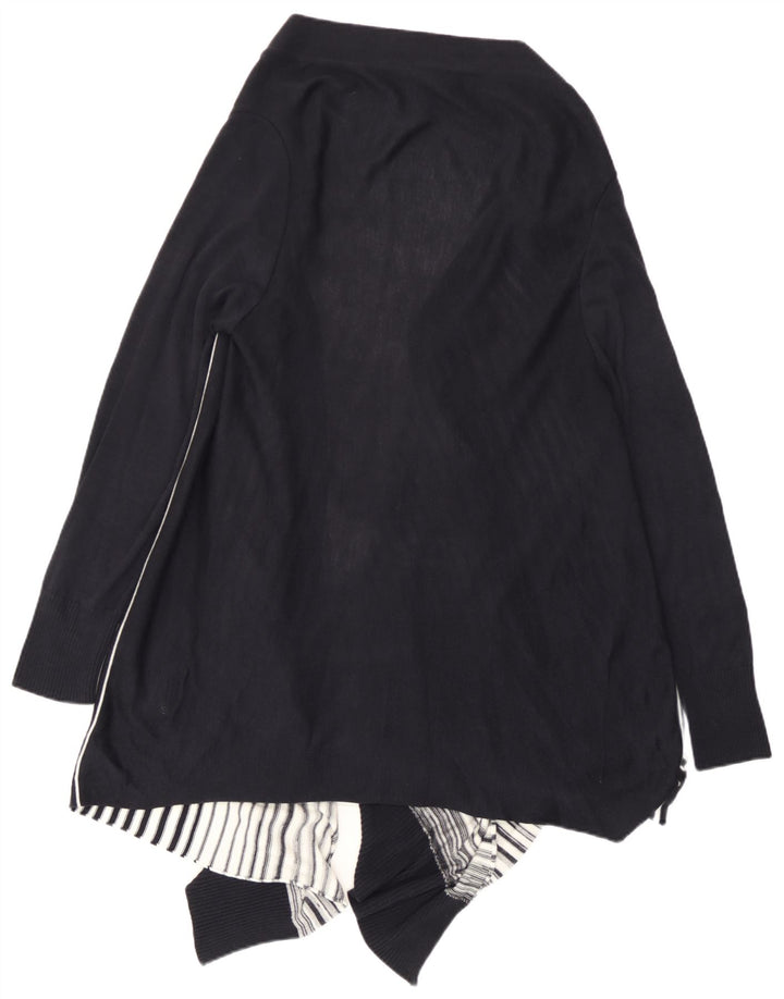 Marks & Spencer Suéter tipo cárdigan asimétrico para mujer UK 44 Grande Negro